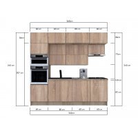 Bucatarie ZONE B 260 FRONT PAL K002 / decor 3025